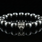 Men's Hematite Bracelet-Leopard Head