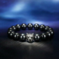 Men's Hematite Bracelet-Leopard Head