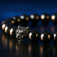 Men's Hematite Bracelet-Leopard Head